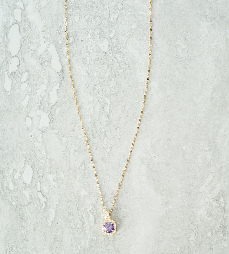 Purple diamond gold necklace Kabayare