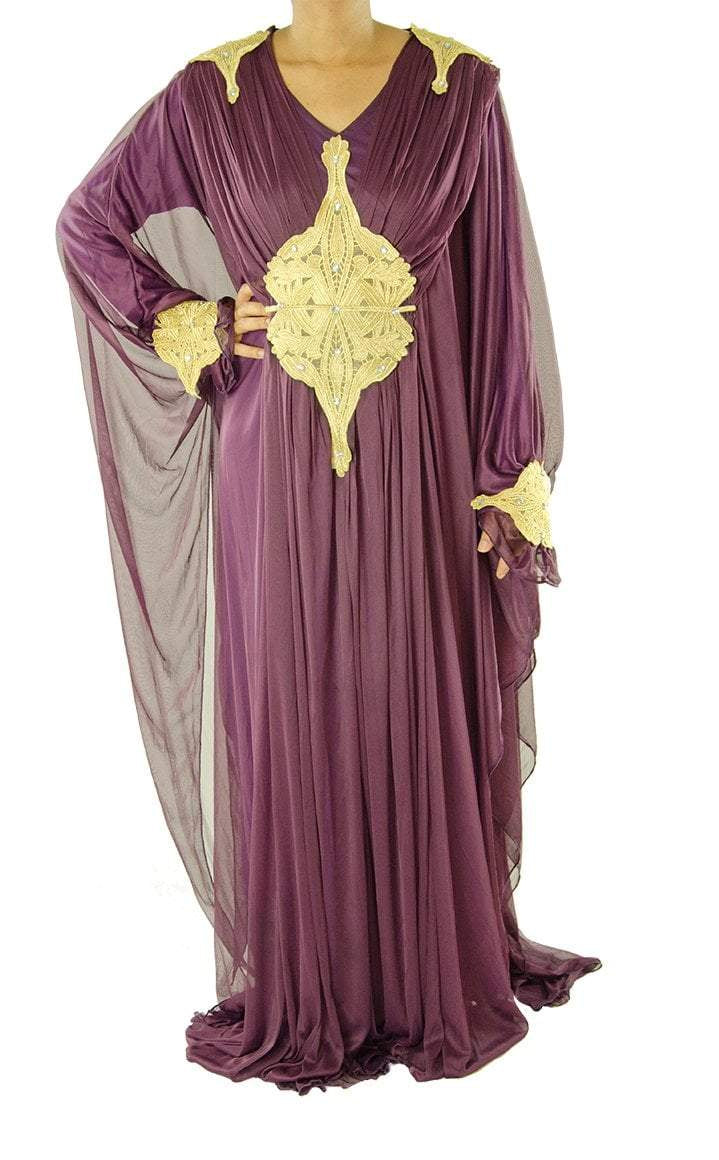 Purple embroidered Butterfly Kaftan Kabayare