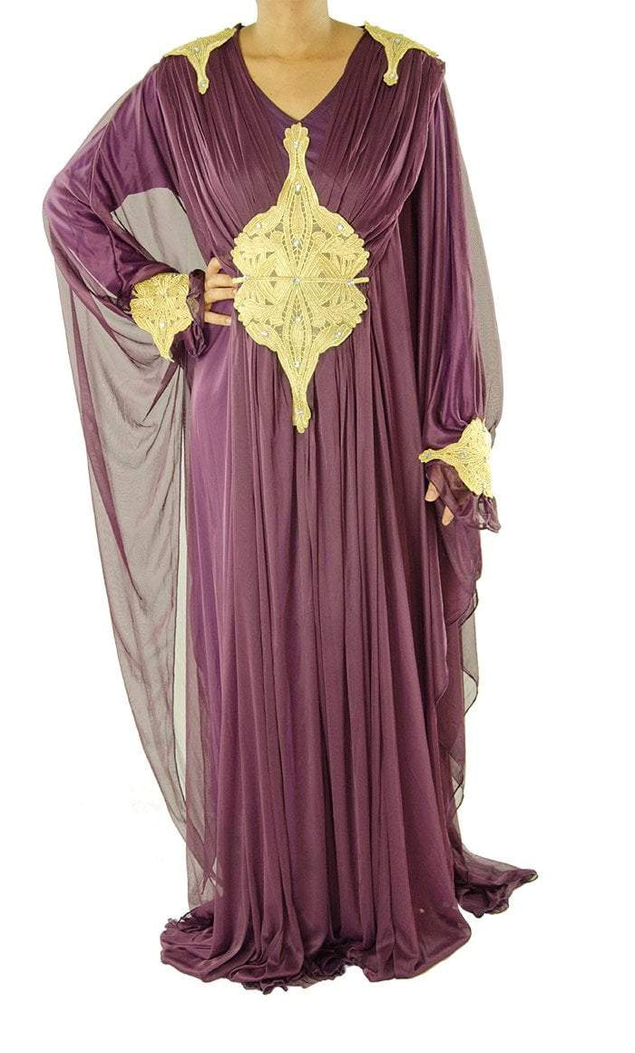 Purple embroidered Butterfly Kaftan Kabayare