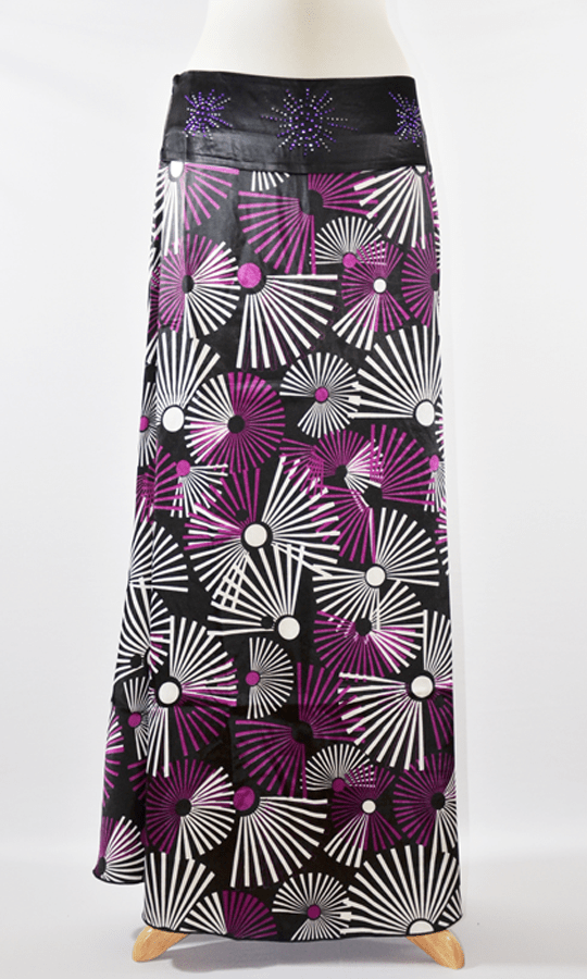 Purple Fireworks Silk Skirt Kabayare