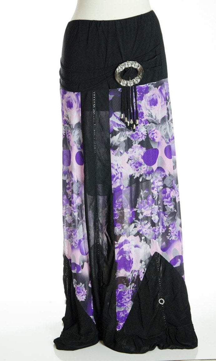 Purple floral lace Skirt Kabayare