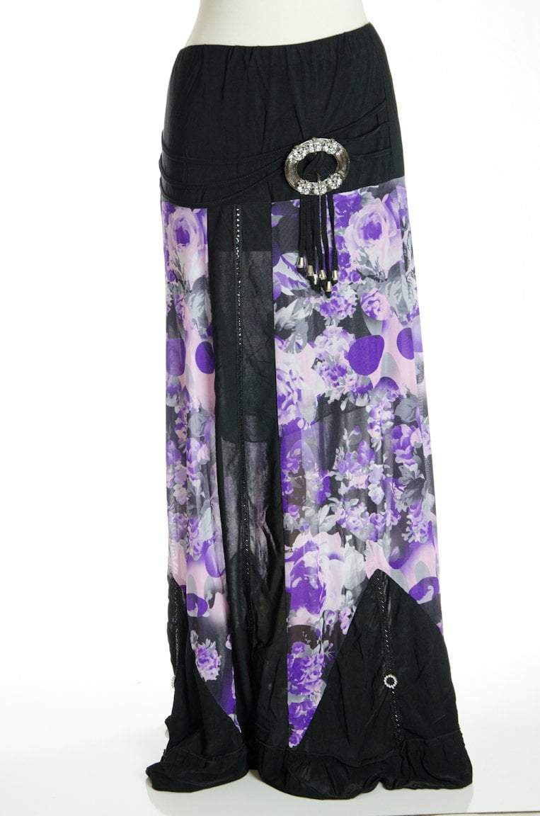 Purple floral lace Skirt Kabayare