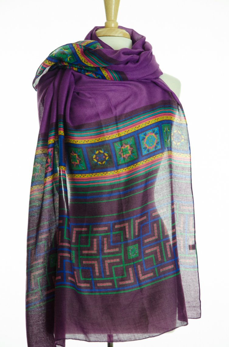 Purple geometric Scarf Kabayare