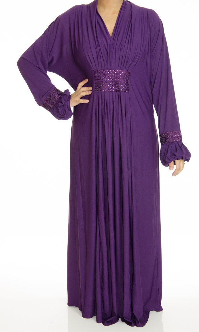 Purple Jersey Abaya Dress Kabayare