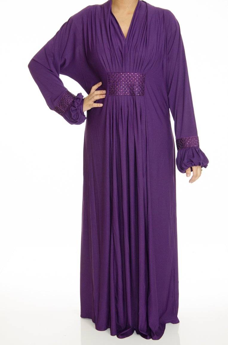Purple Jersey Abaya Dress Kabayare