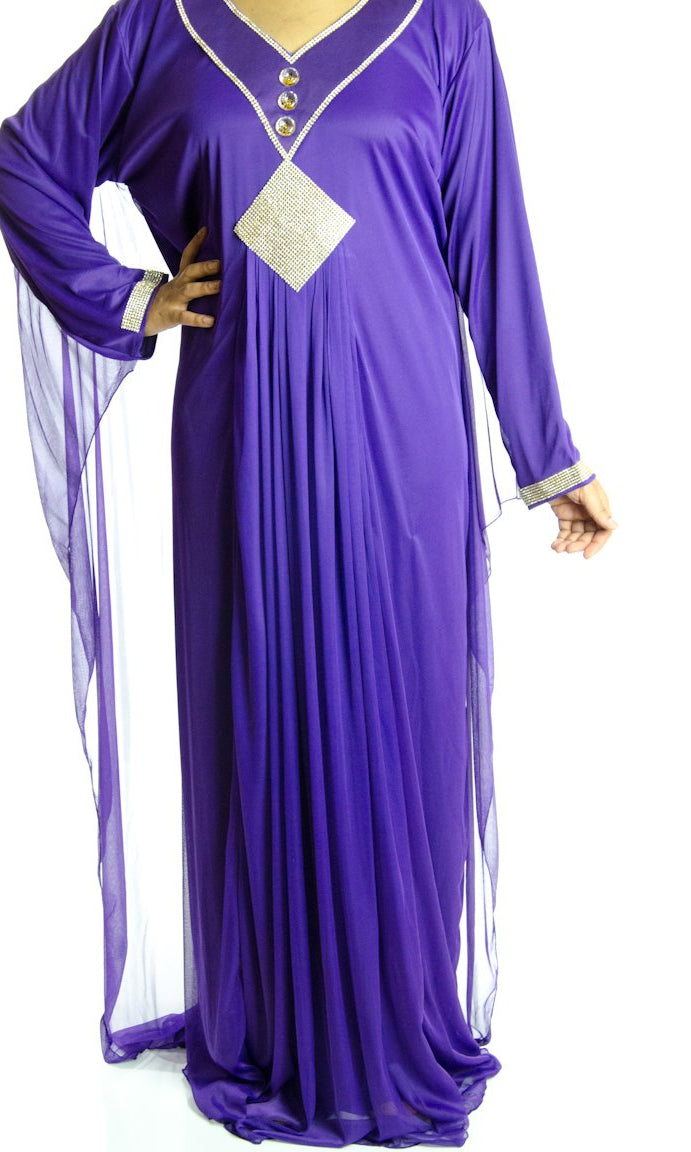 Purple jersey Kaftan Kabayare