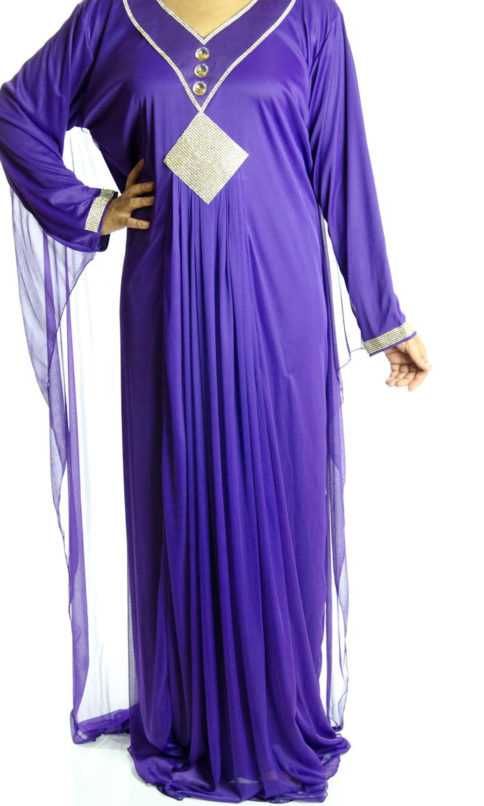 Purple jersey Kaftan Kabayare