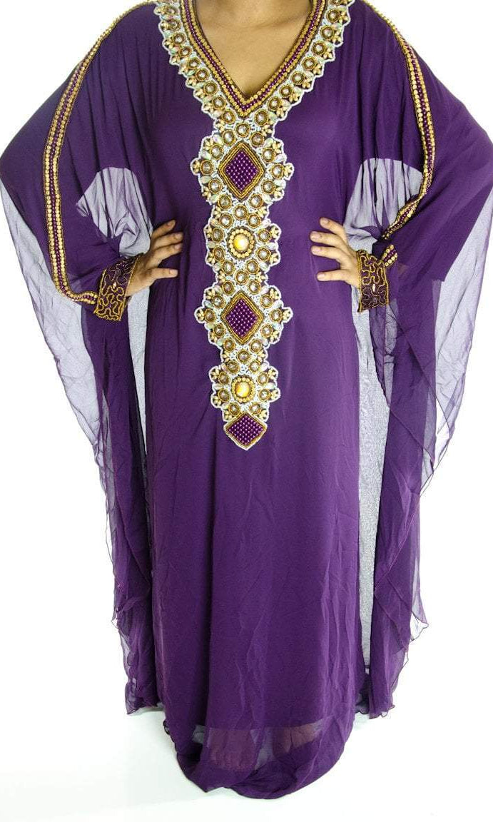 Purple Lux Kaftan Kabayare
