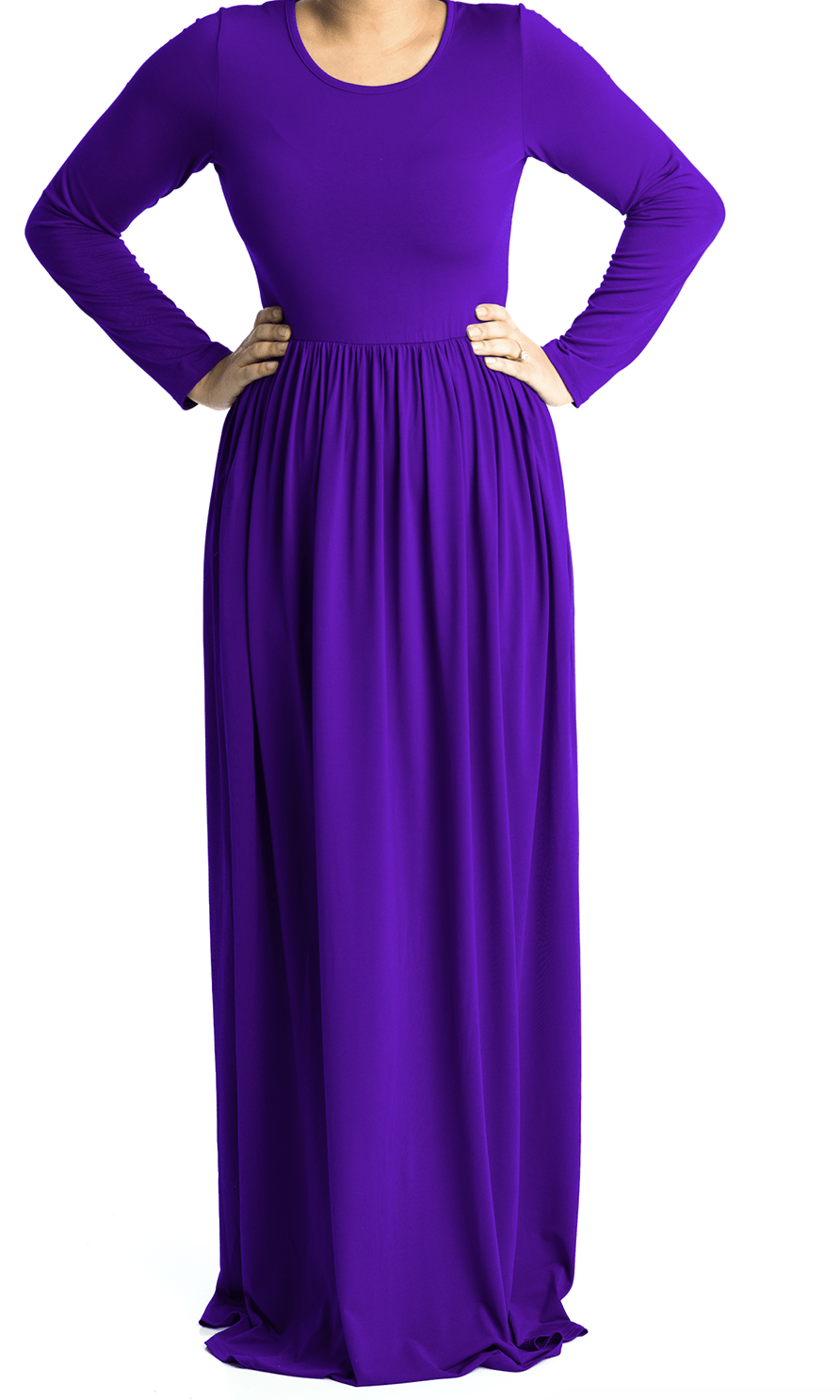 Purple Milk Silk Maxi Dress / Pockets Kabayare