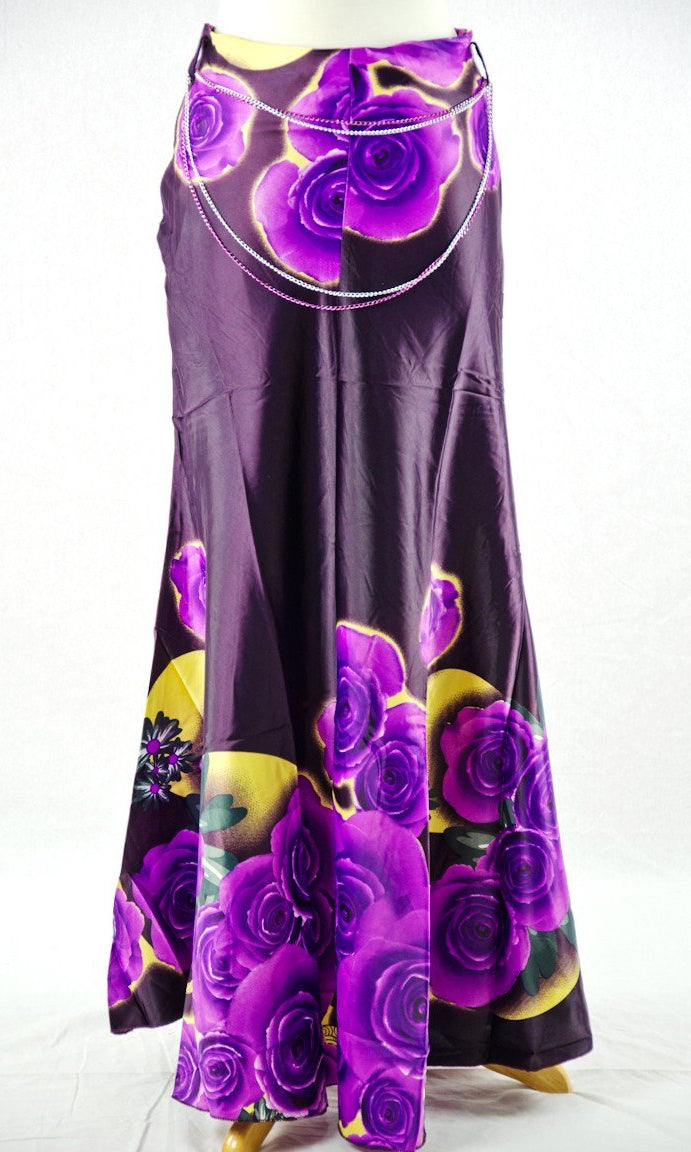Purple Paint an Roses Skirt Kabayare