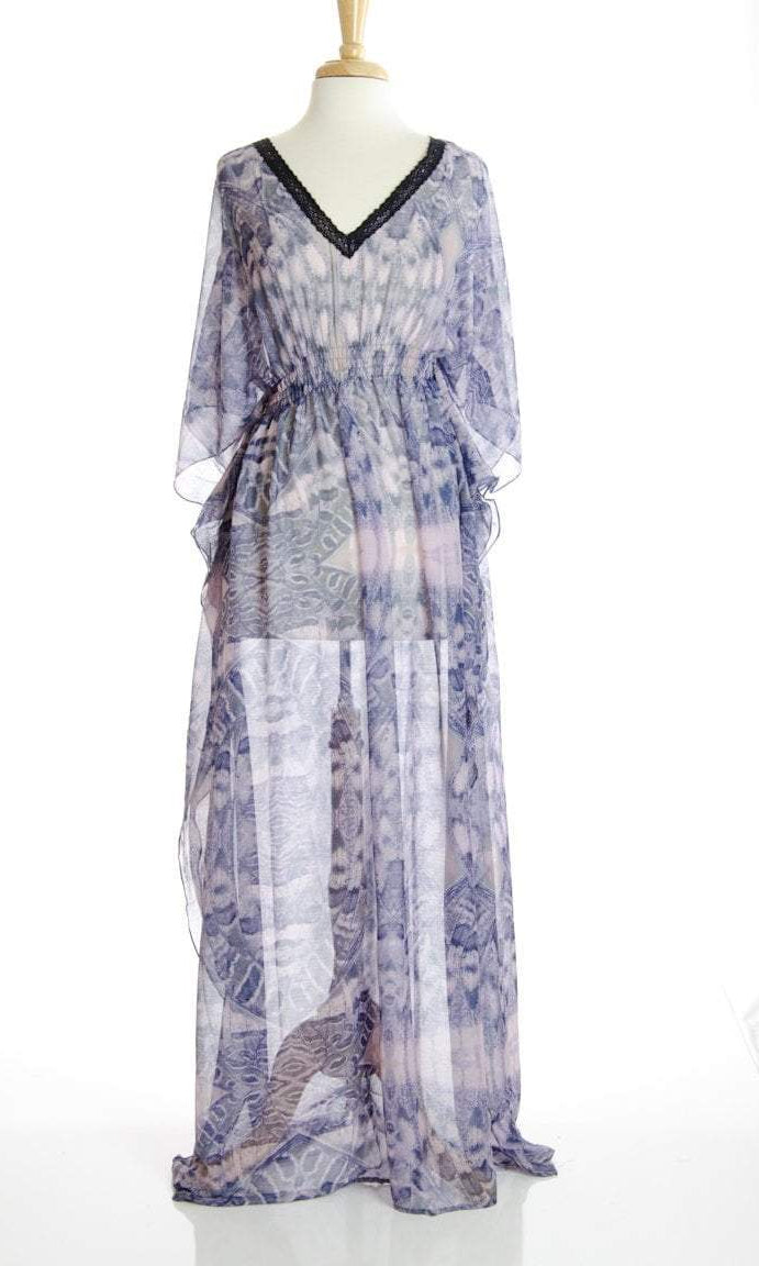 Purple Snake Skin Maxi Dress Kabayare
