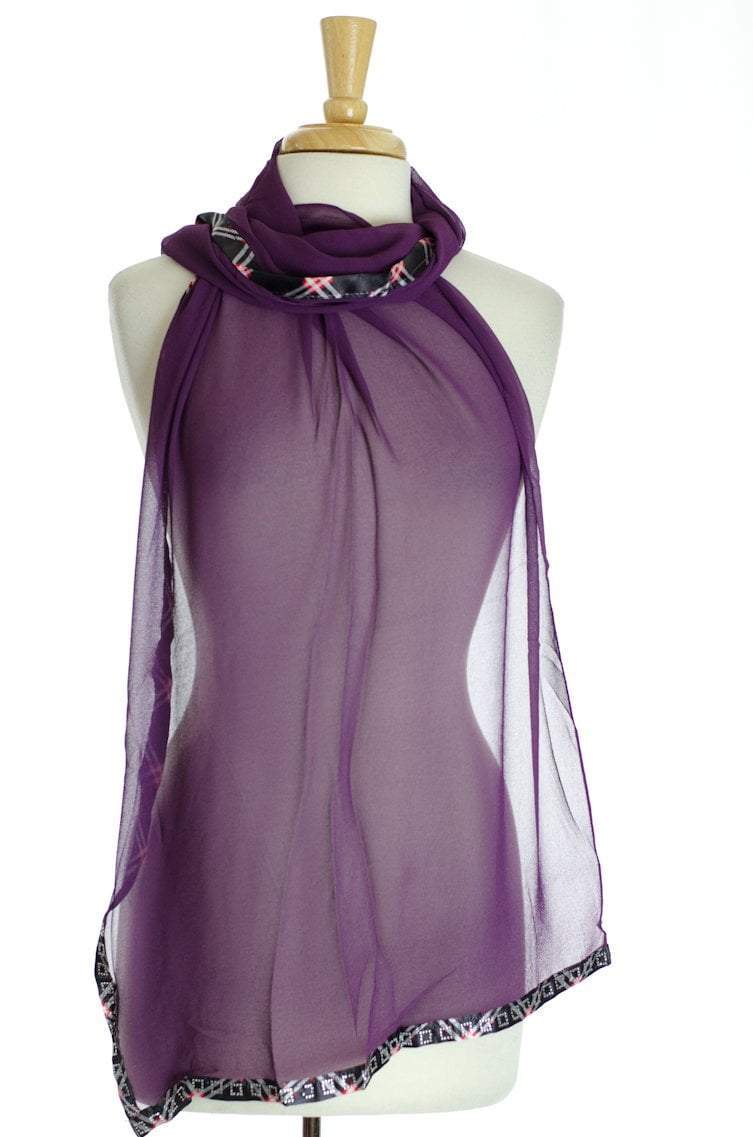 Purple Soft Chiffon Hijab Kabayare