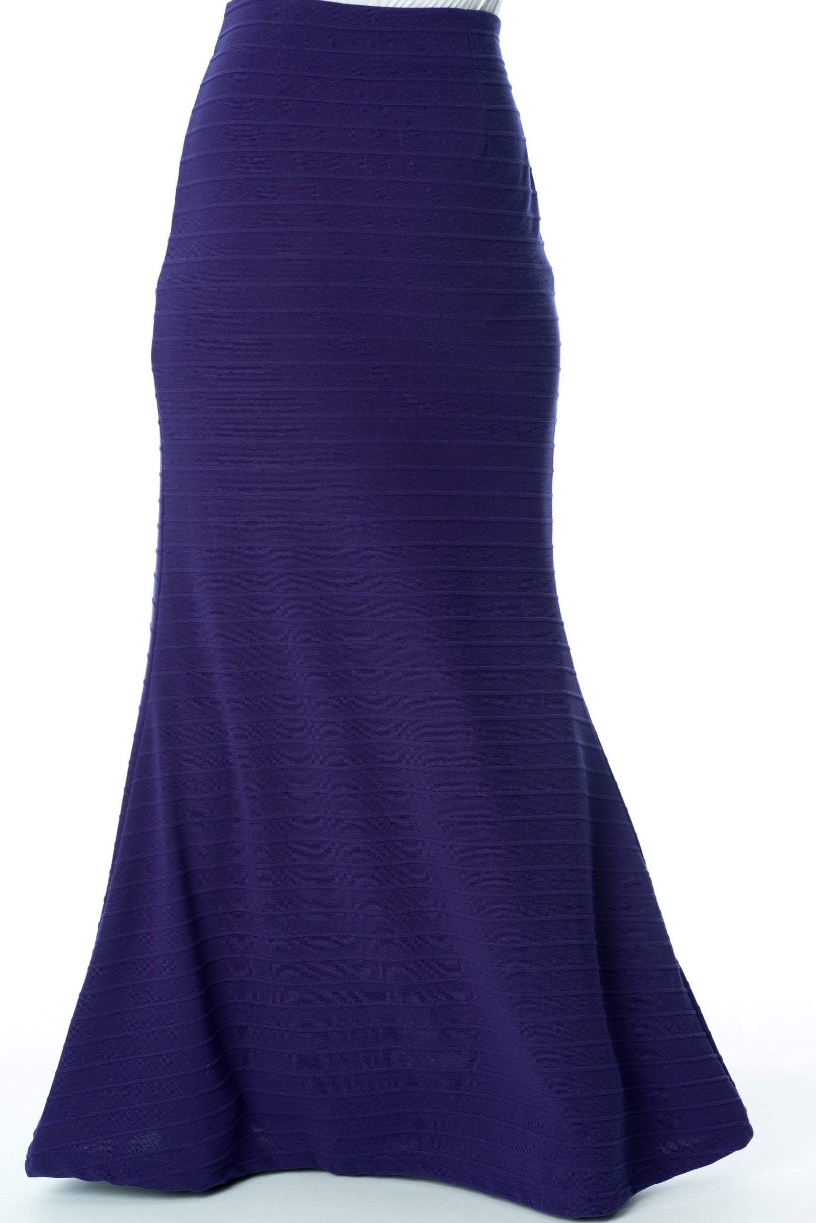 Purple Zipper Pencil Skirt Kabayare