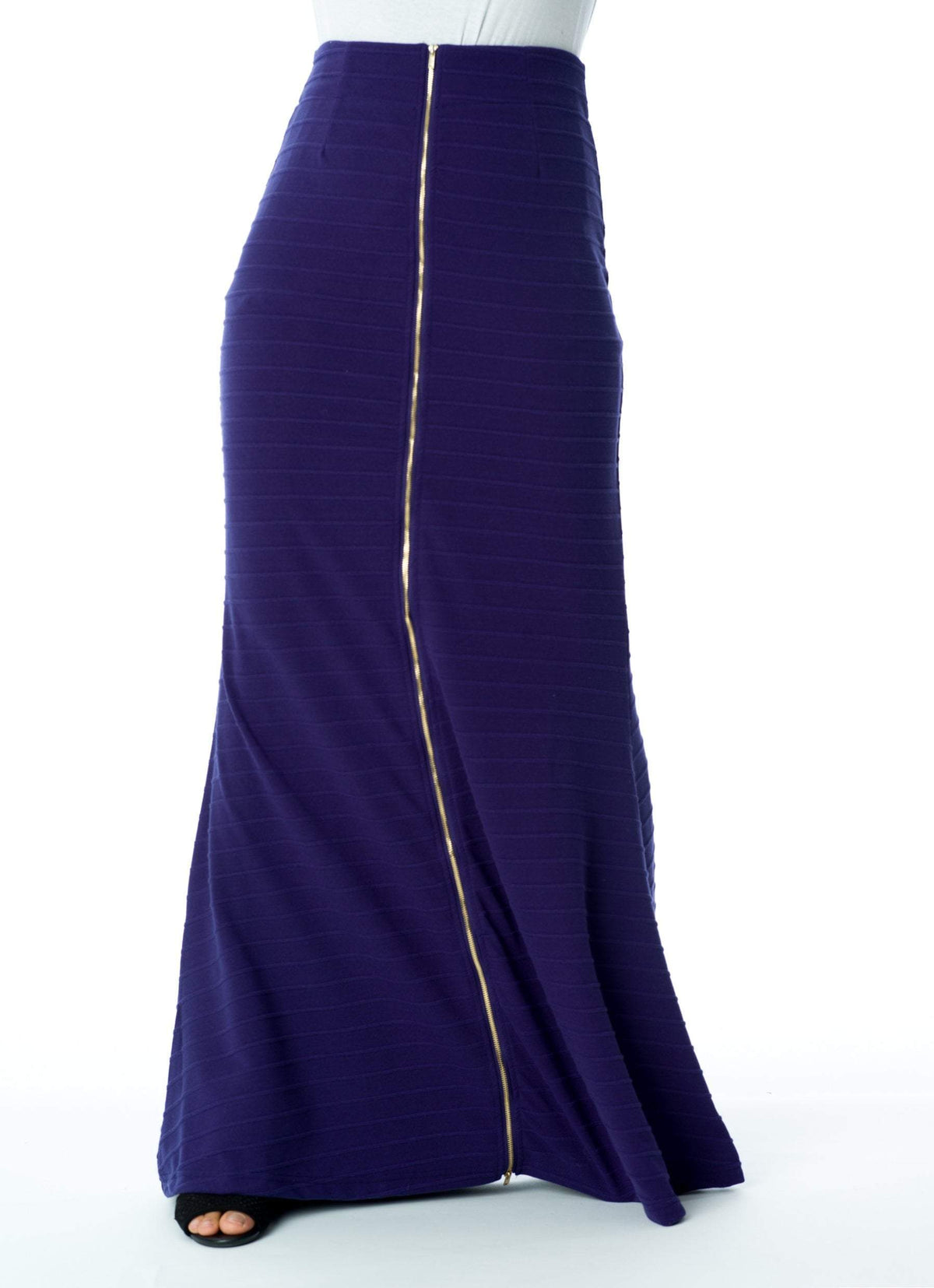 Purple Zipper Pencil Skirt Kabayare