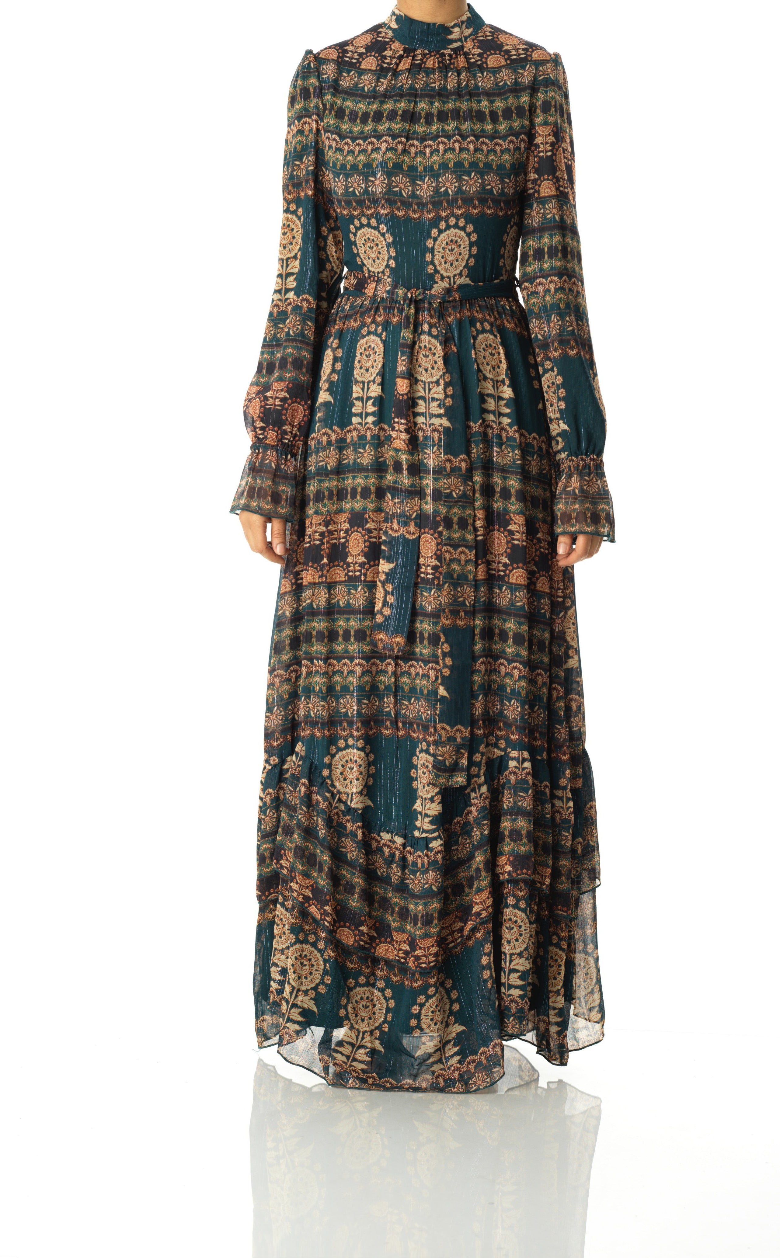 Rania ruffle long sleeve maxi dress Kabayare