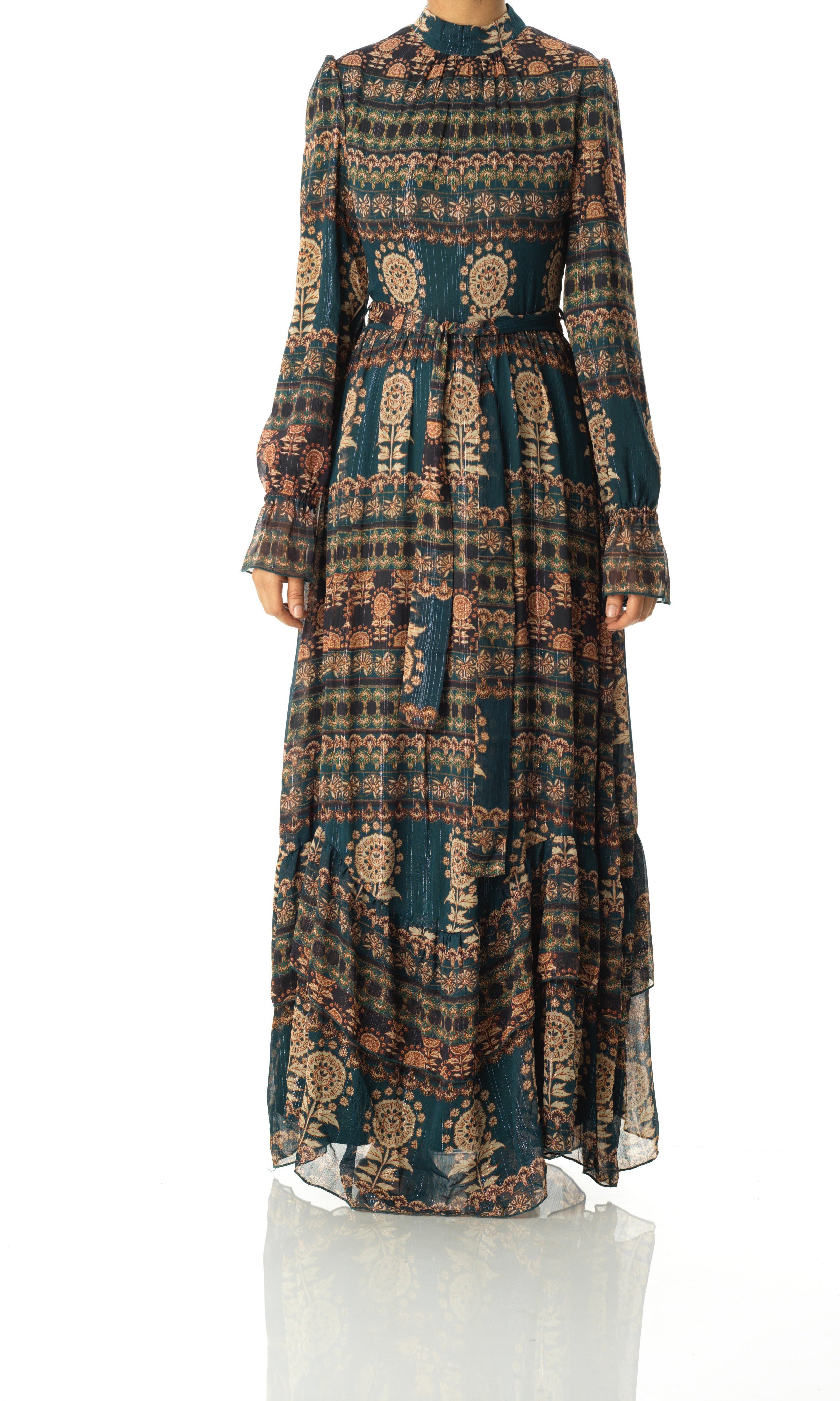 Rania ruffle long sleeve maxi dress Kabayare
