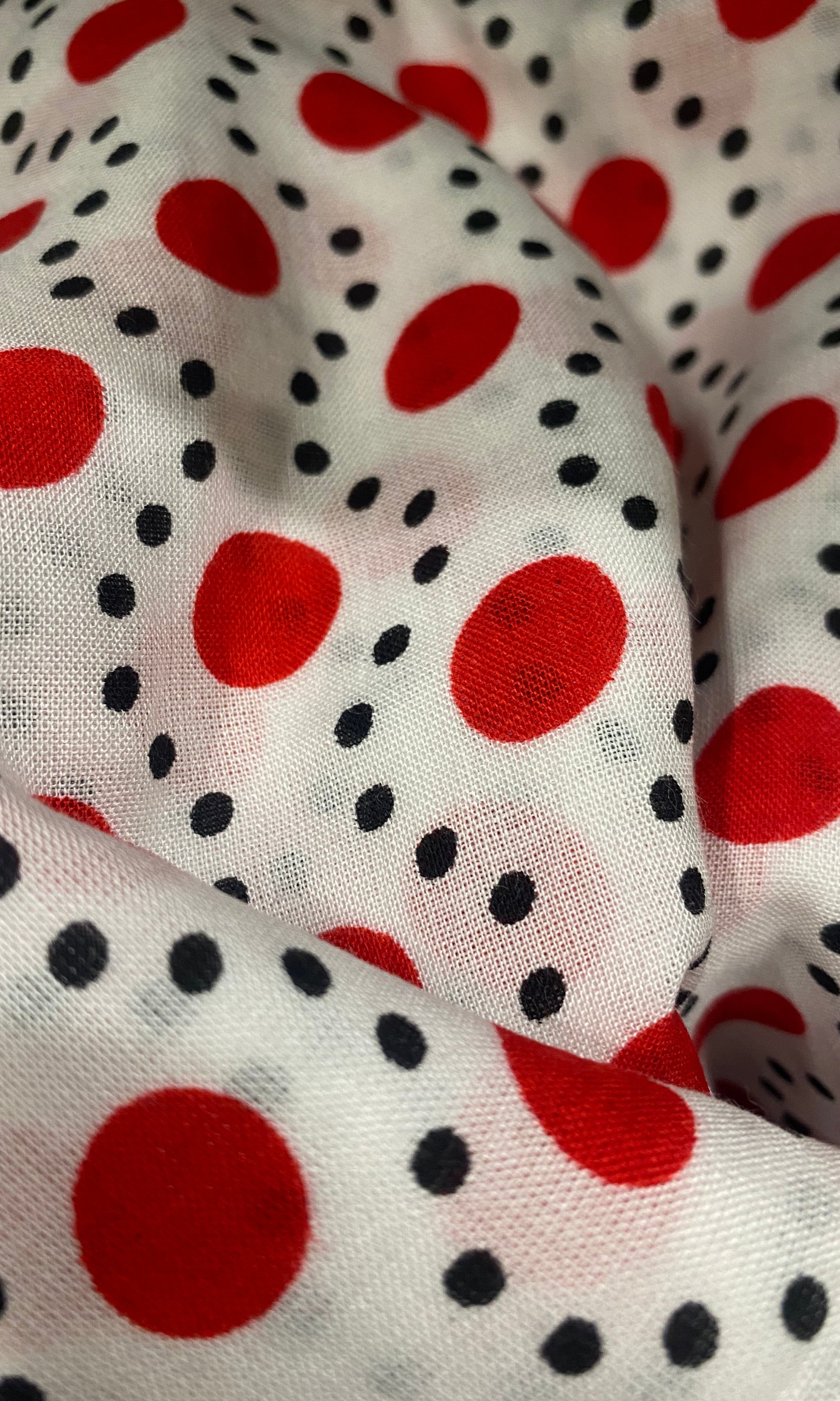 Red and white New Polka bati dress Kabayare