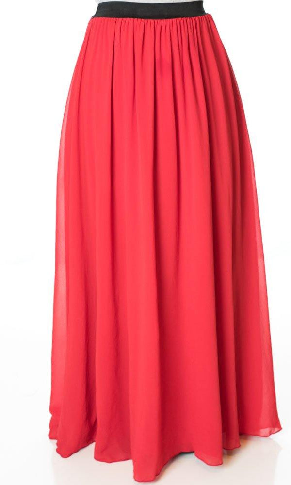 Red Basic maxi skirt Kabayare