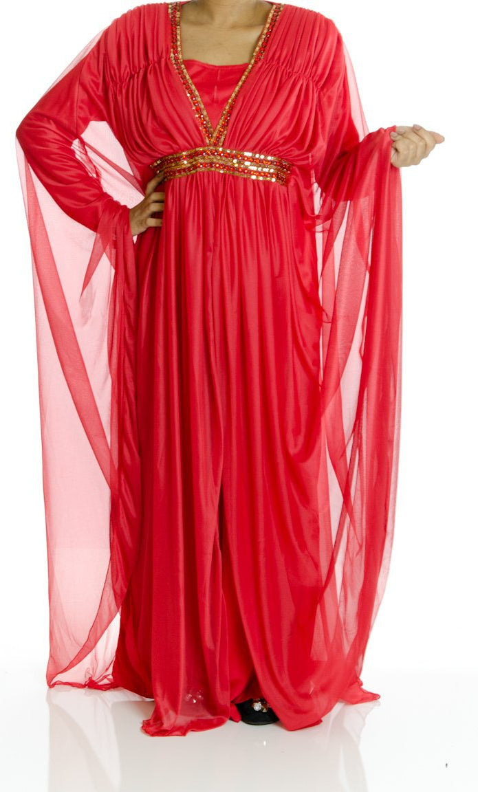 Red drappie Butterfly Kaftan Kabayare