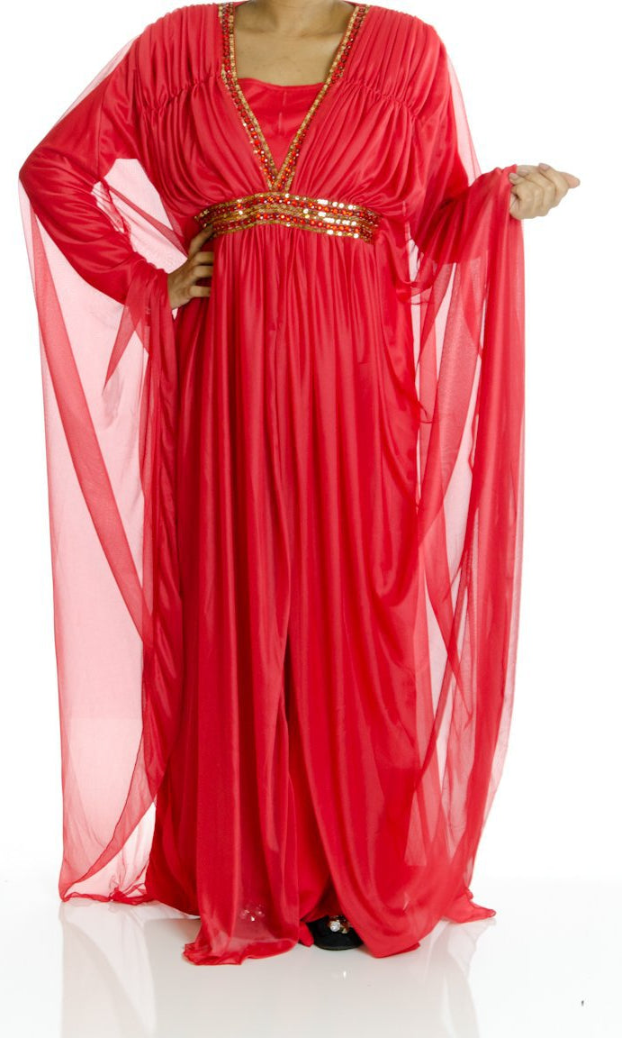 Red drappie Butterfly Kaftan Kabayare