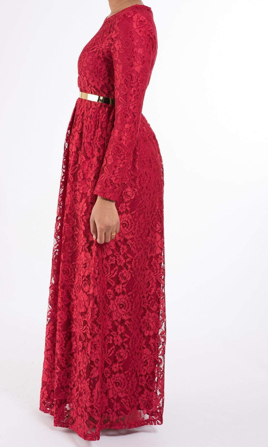Red Garden Lace Dress Kabayare