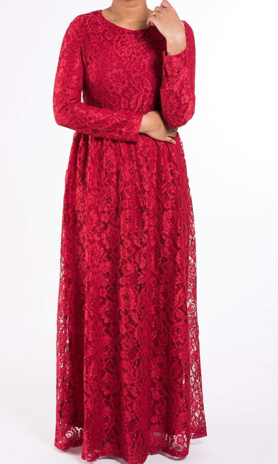 Red Garden Lace Dress Kabayare