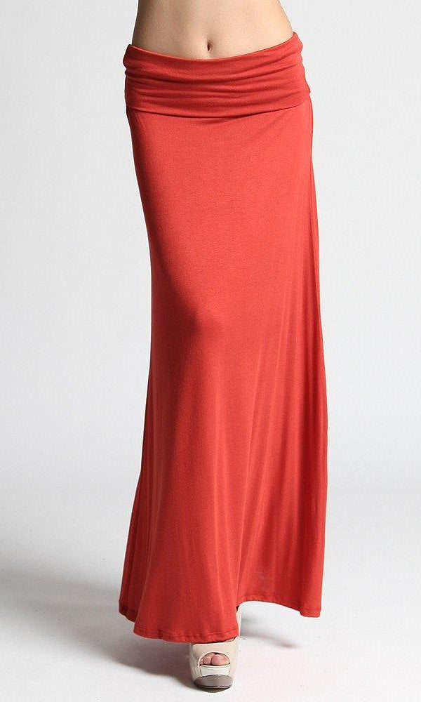 Red Jersey Maxi Skirt Kabayare