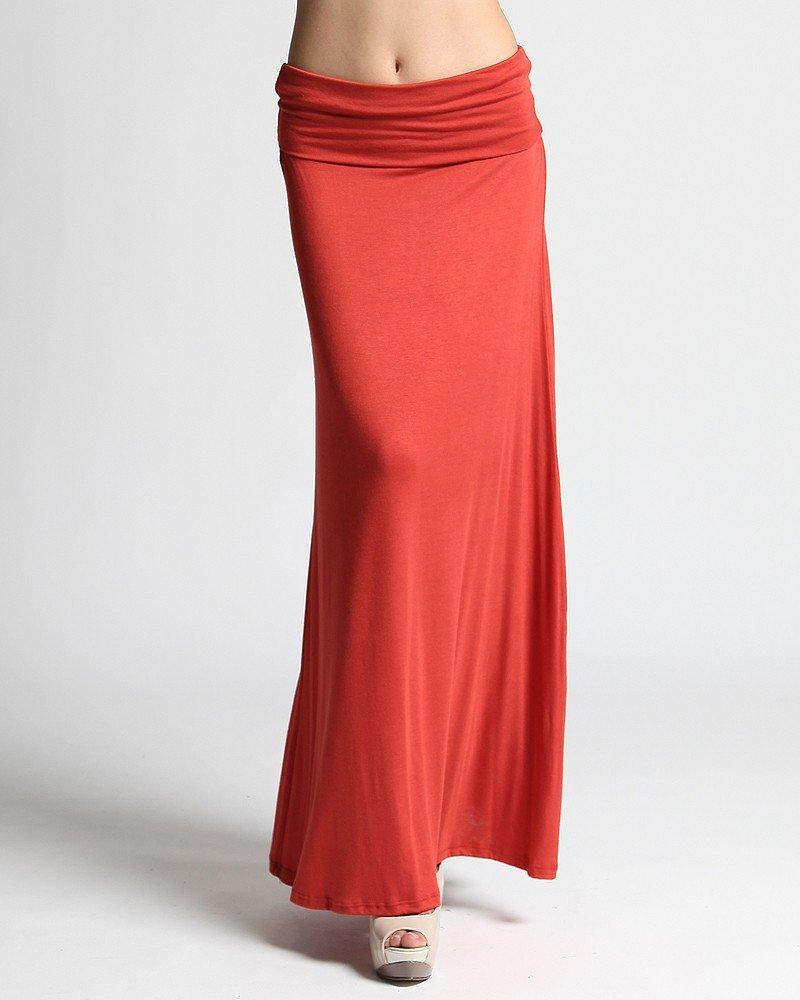 Red Jersey Maxi Skirt Kabayare