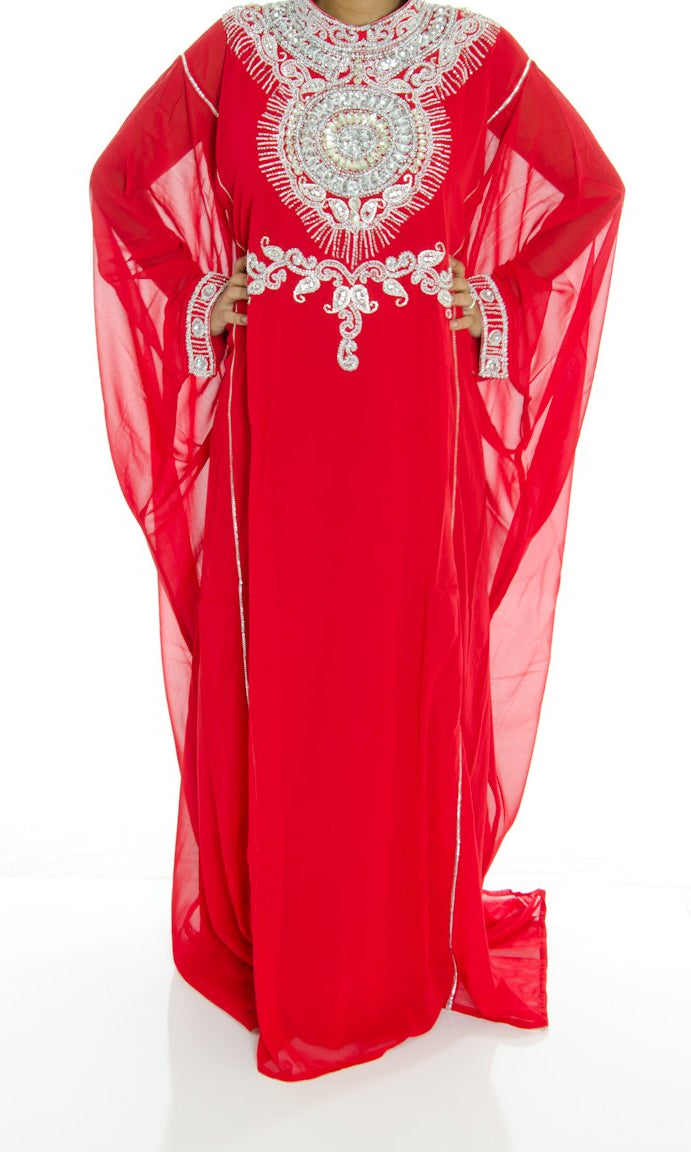 Red Kaftan Jilabiya Thobe Kabayare