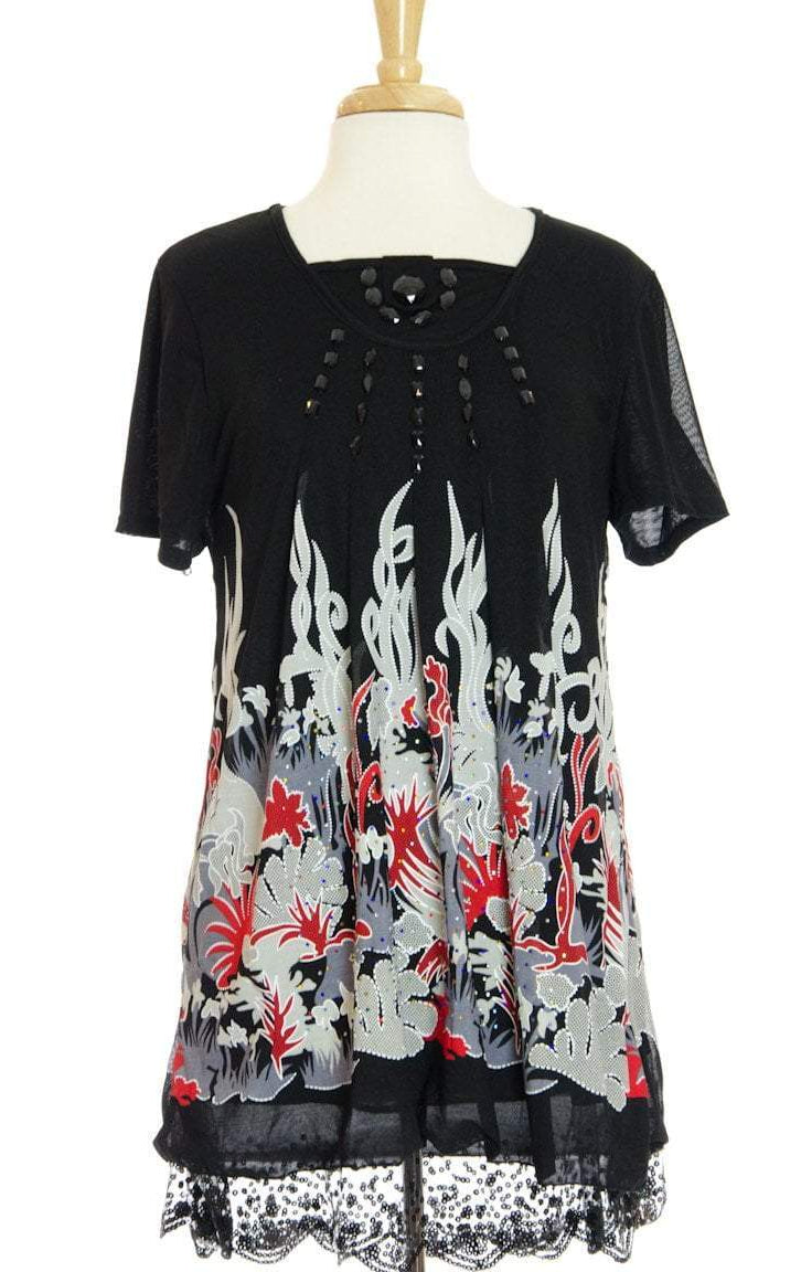 Red lace Tunic Kabayare