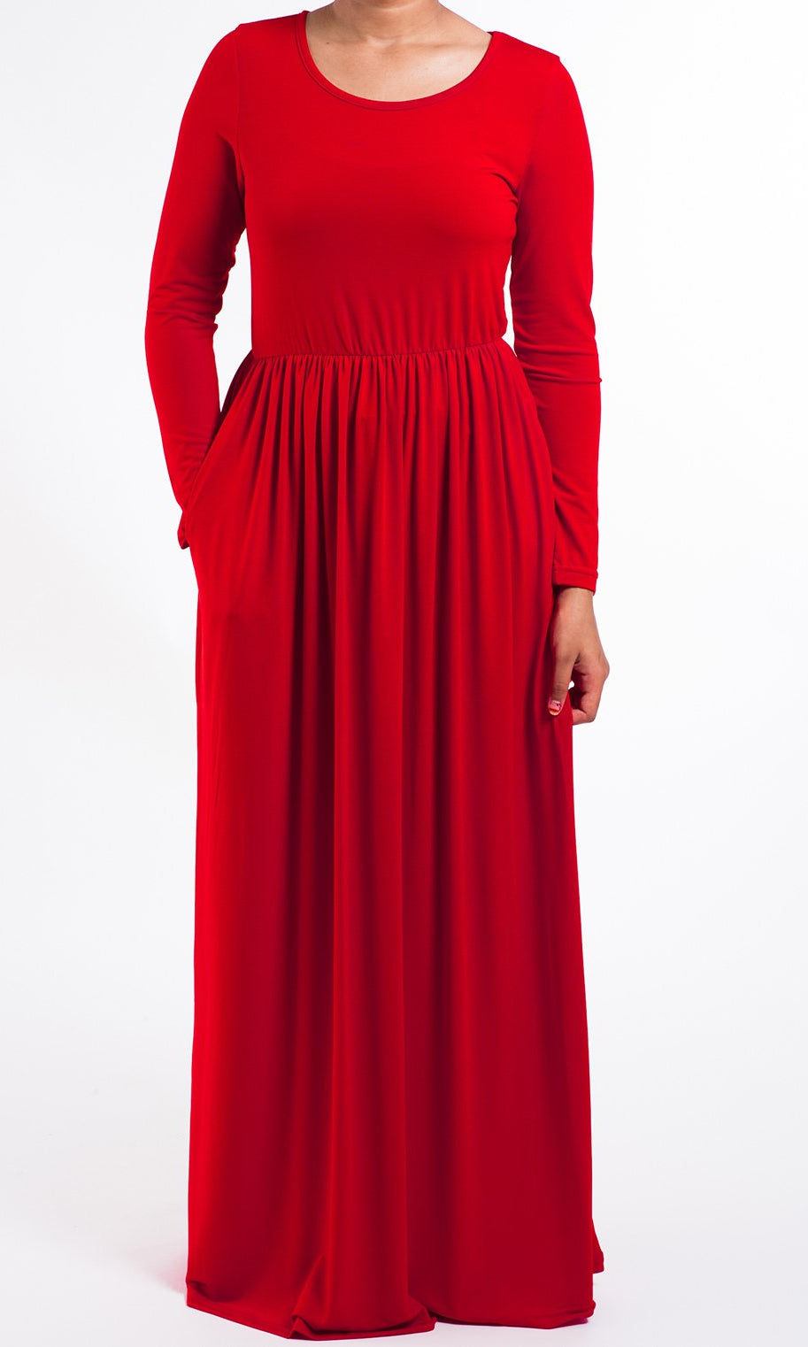 Red Milk Silk Maxi Dress (SOFT) Kabayare