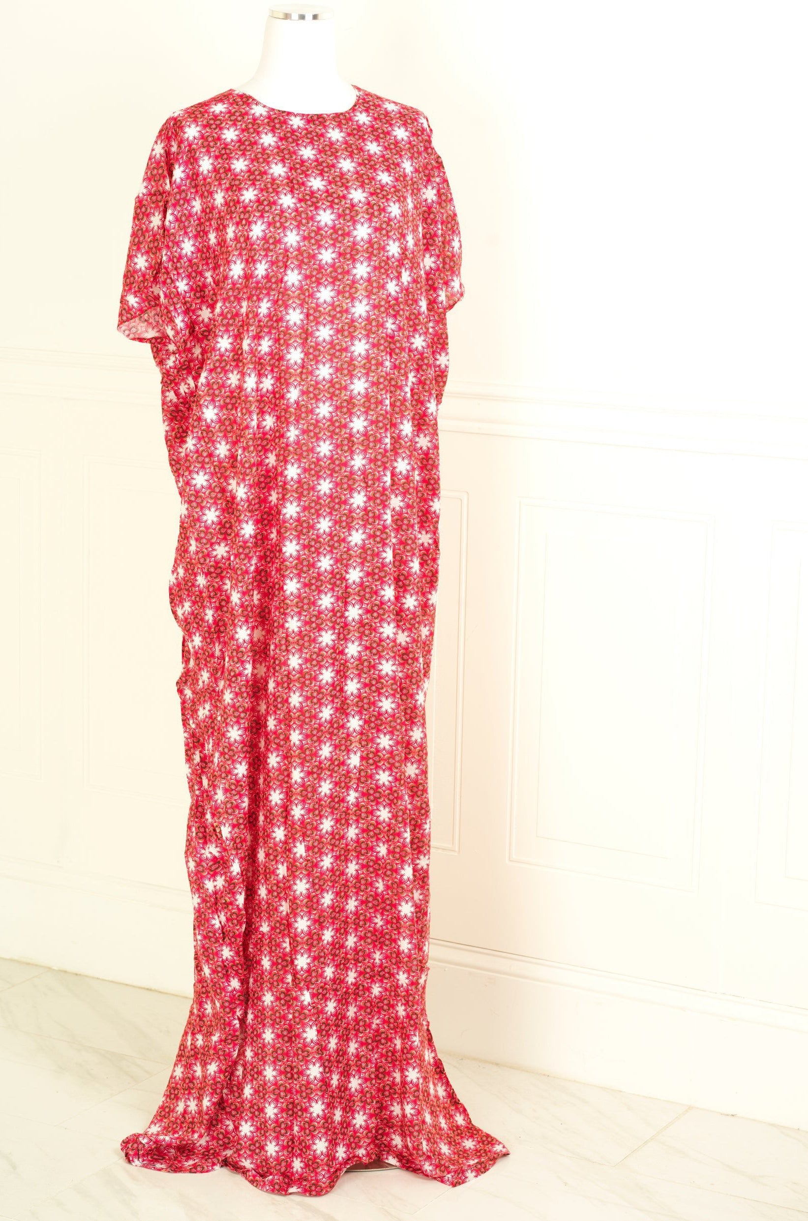 red multi uni floral print bati dress KF