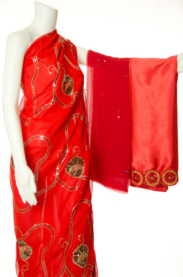 Red Punch Saree Dirac Kabayare