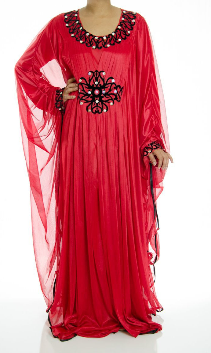Red Rumble Kaftan Dress Kabayare