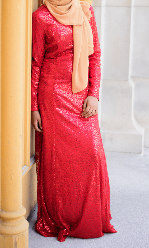 Red Sequin Dress Kabayare