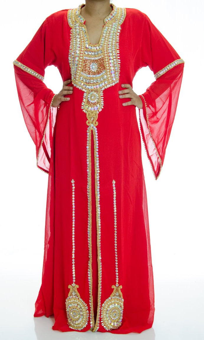 Red Square Khaleeji Dress Kabayare