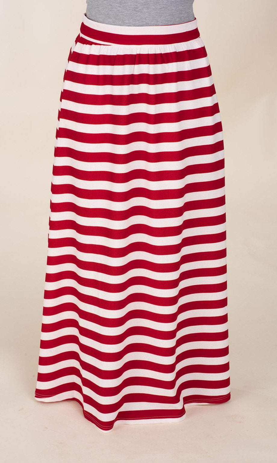Red Stripe Maxi Skirt Kabayare