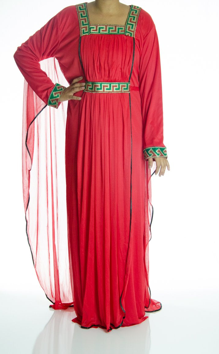 Red Tusk Kaftan Dress Kabayare