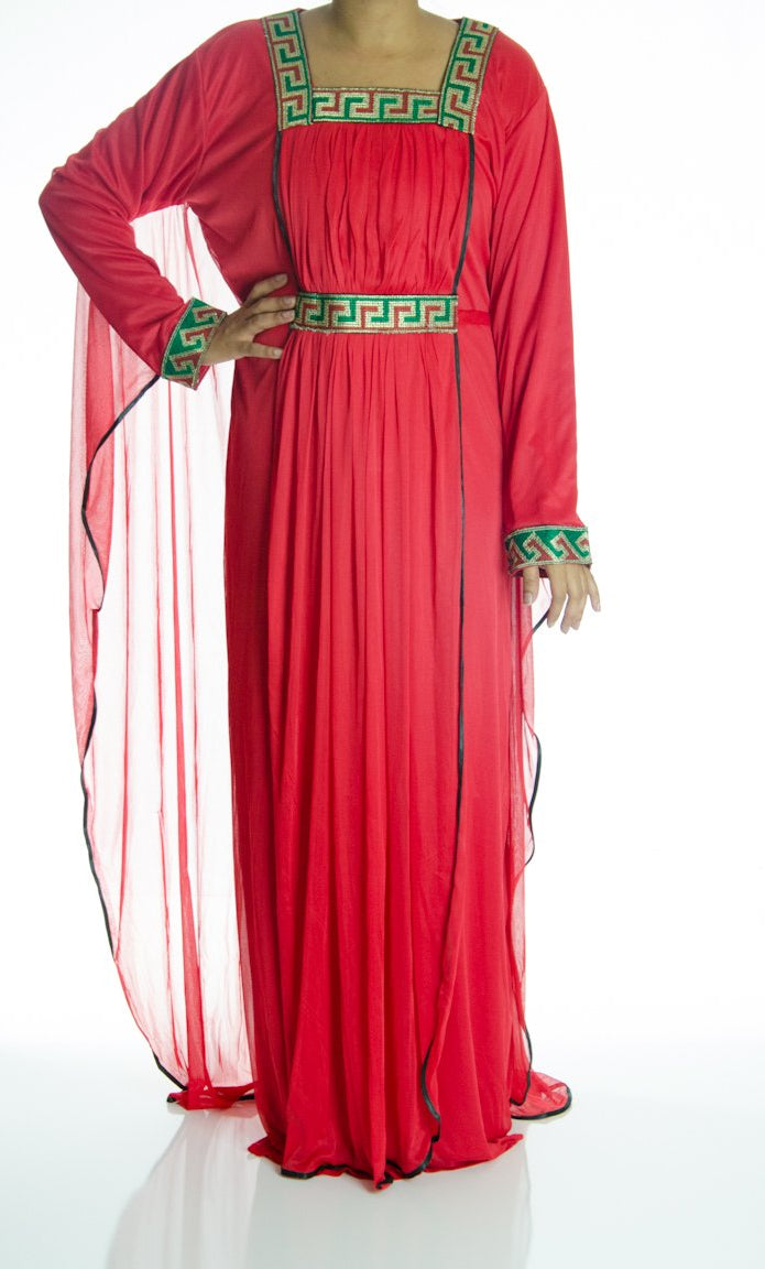 Red Tusk Kaftan Dress Kabayare