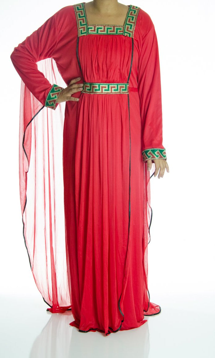 Red Tusk Kaftan Dress Kabayare