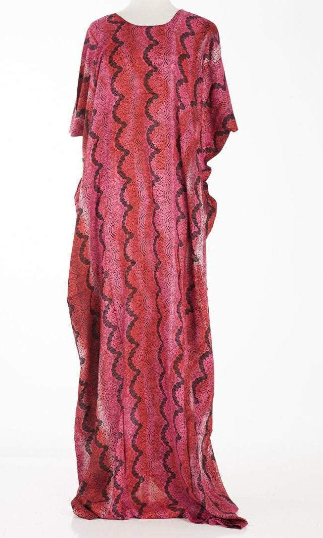 Red Waves art bati dress Kabayare