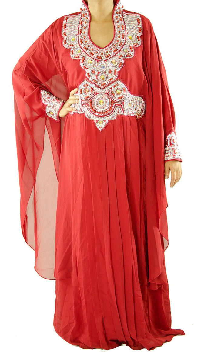 Rich Red Fancy Jilabiya Kabayare