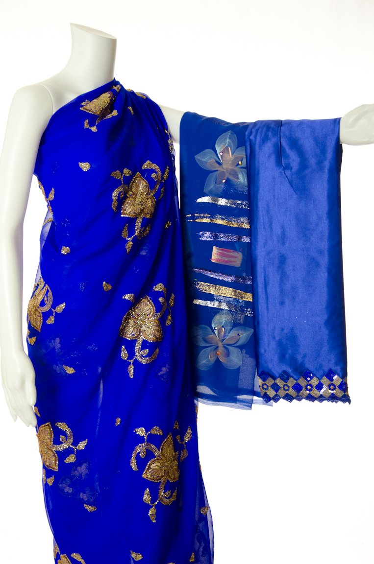 Rich Royal Blue Saree Dirac Kabayare