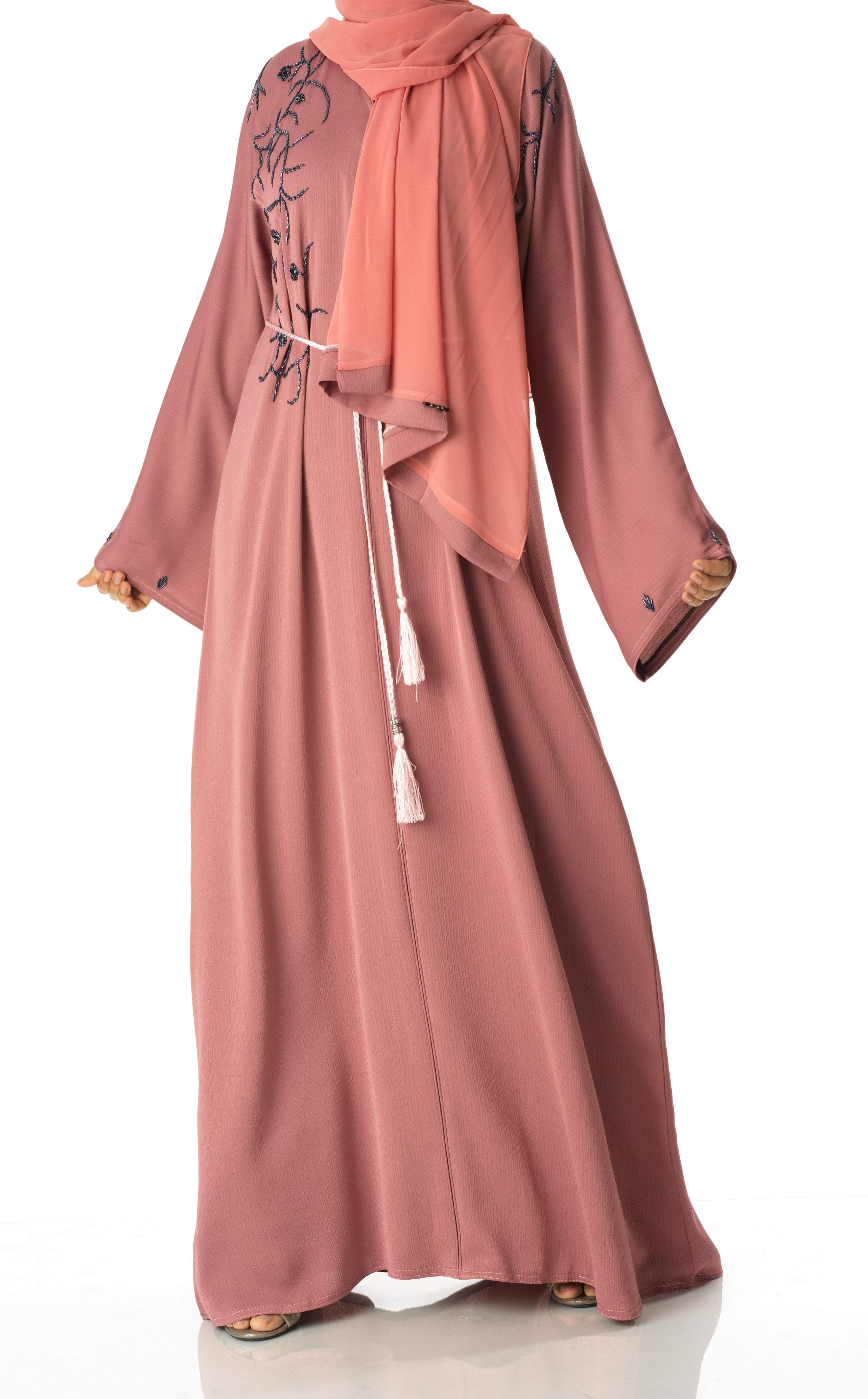Rose Blush georgette abaya Kabayare (6820062855346)