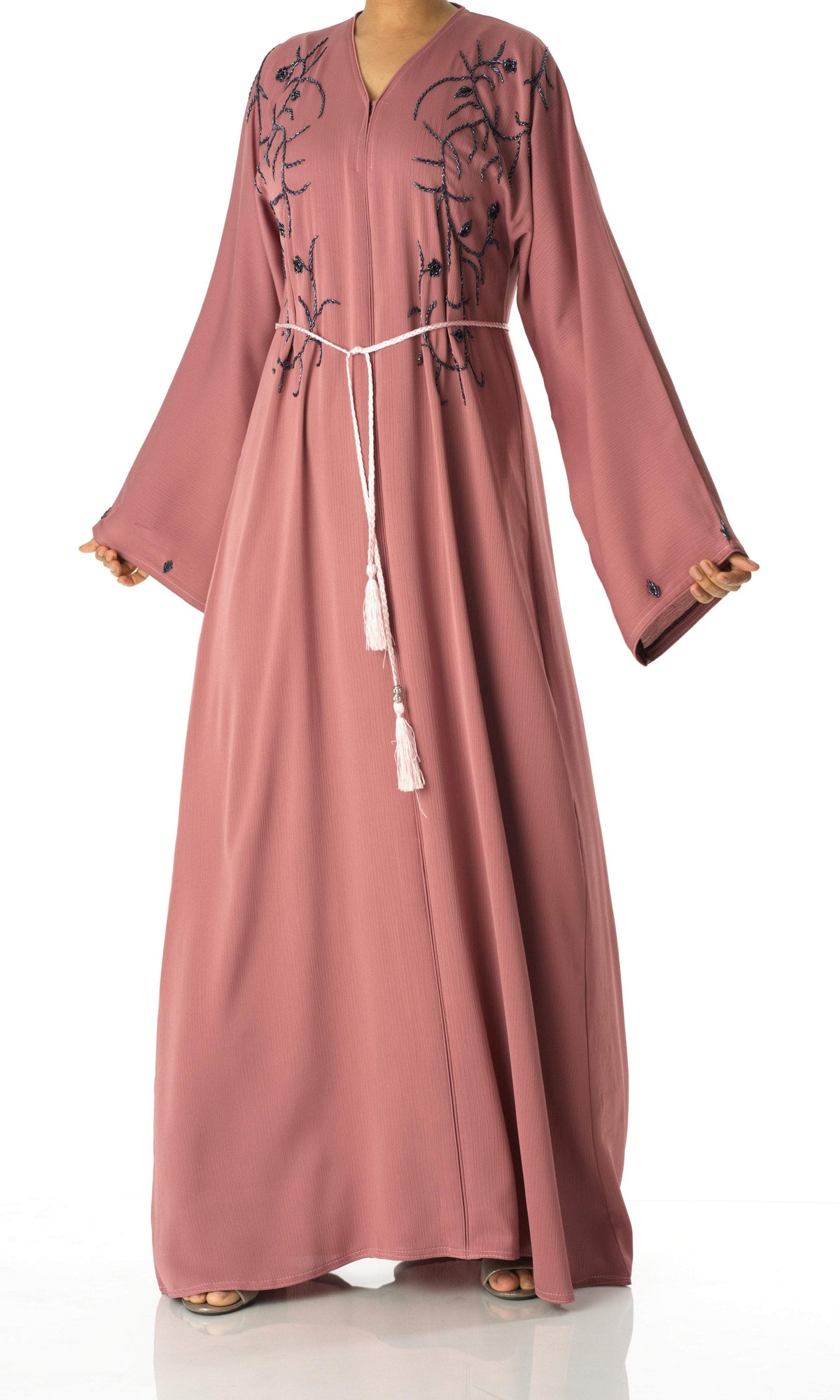 Rose Blush georgette abaya Kabayare (6820062855346)