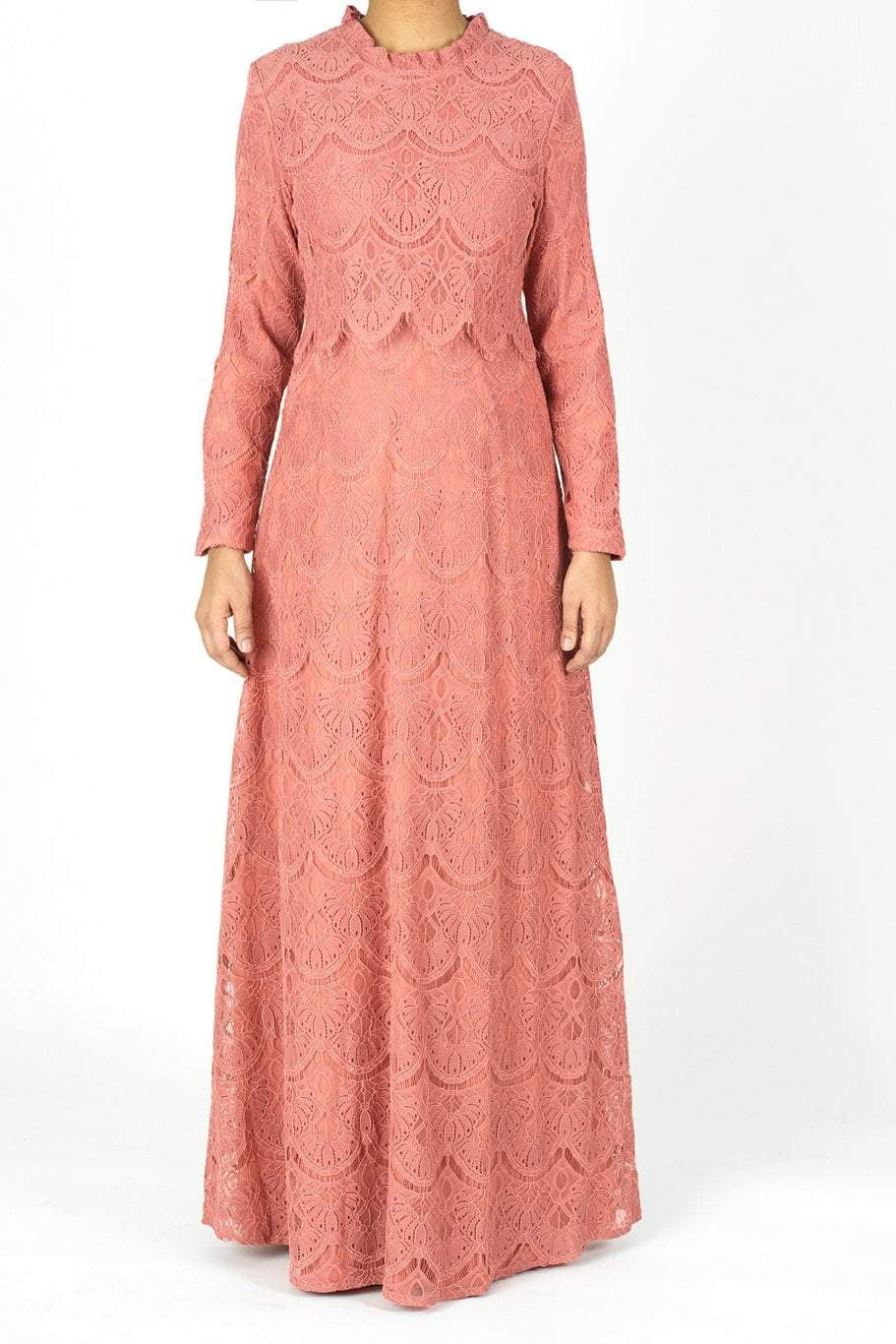 Rose Blush Giovanna lace crop top dress Kabayare