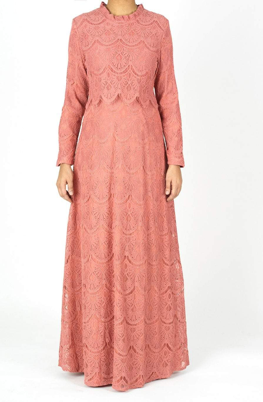 Rose Blush Giovanna lace crop top dress Kabayare