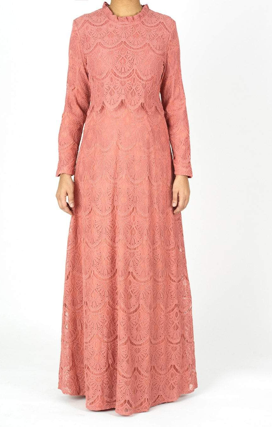 Rose Blush Giovanna lace crop top dress Kabayare