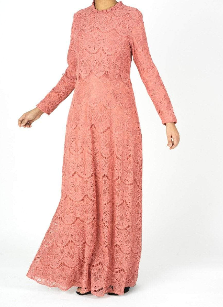 Rose Blush Giovanna lace crop top dress Kabayare