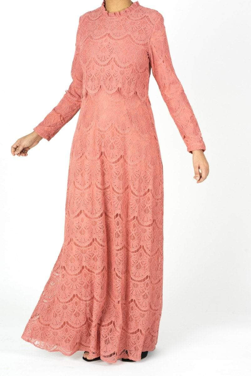 Rose Blush Giovanna lace crop top dress Kabayare